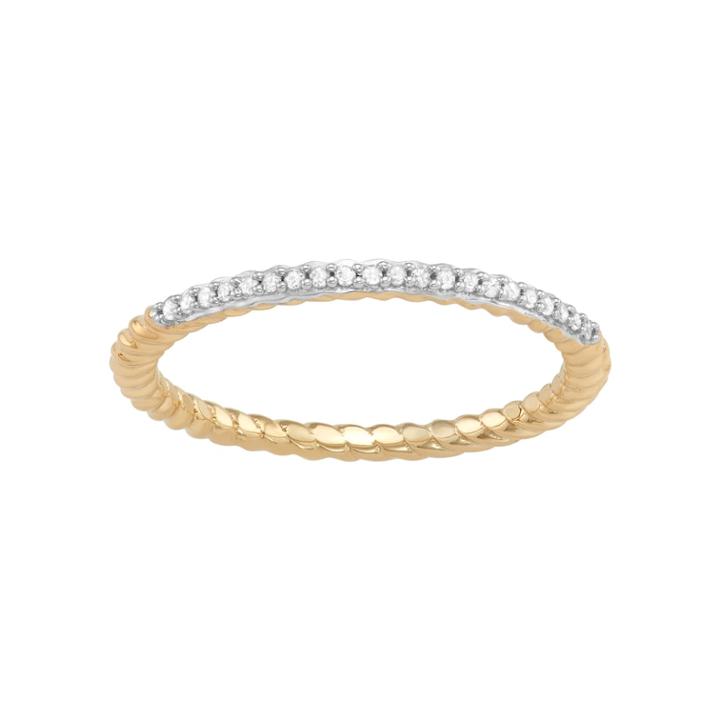 Sterling Silver Diamond Accent Rope Ring, Women's, Size: 8, White