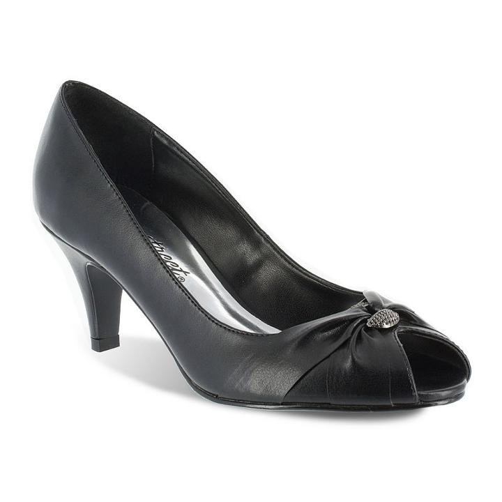 Easy Street Sunset Women's Peep-toe Dress Heels, Size: Medium (9.5), Black