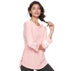 Juniors' Plus Size So&reg; Perfectly Soft Lace-up Hoodie, Size: 2xl, Brt Pink
