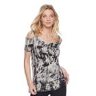 Women's Rock & Republic&reg; Chain Accent Cold-shoulder Top, Size: Xl, Grey