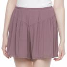 Juniors' Mason & Belle Embroidered Hem Shortie Shorts, Girl's, Size: Medium, Purple Oth