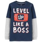 Boys 4-12 Carter's Level Up Like A Boss Mock Layer Graphic Tee, Size: 8, Blue