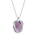 Sterling Silver Amethyst & Cubic Zirconia Pendant Necklace, Women's, Purple