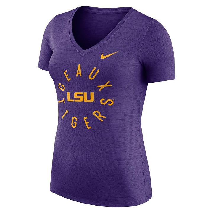 Women's Nike Lsu Tigers Dri-fit Touch Tee, Size: Xxl, Purple