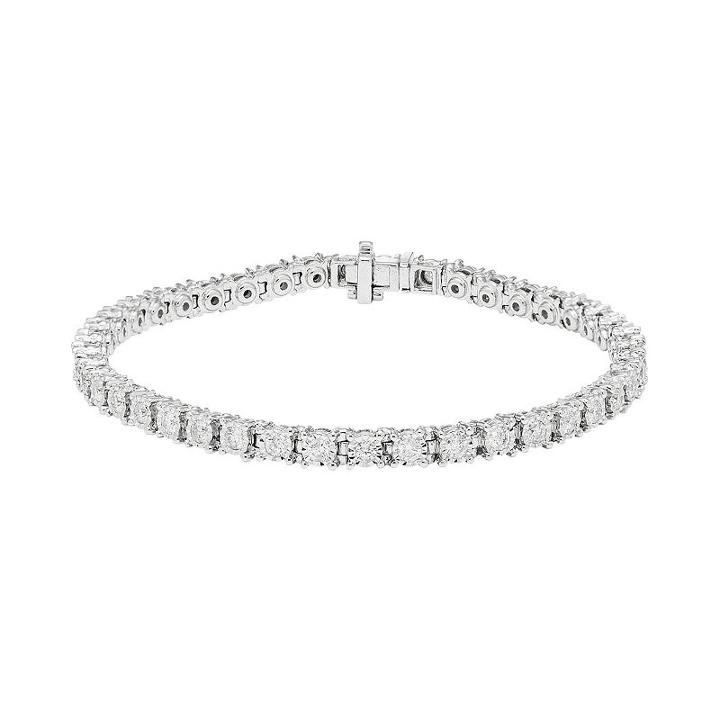 10k White Gold 2 Carat T.w. Diamond Tennis Bracelet, Women's, Size: 7