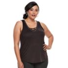 Plus Size Jennifer Lopez Strappy V-neck Tank, Women's, Size: 2xl, Black