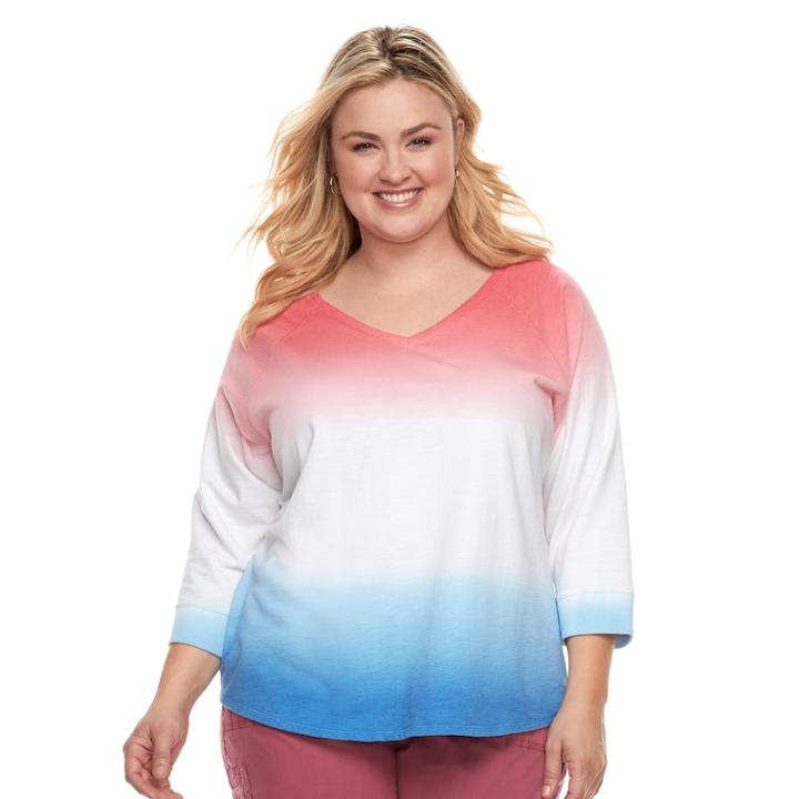 Plus Size Sonoma Goods For Life&trade; V-neck Sweatshirt, Women's, Size: 2xl, Dark Blue