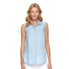 Women's Croft & Barrow&reg; Drop-tail Sleeveless Blouse, Size: Small, Brt Blue