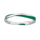 Stacks And Stones Sterling Silver Green Enamel Twist Stack Ring, Women's, Size: 6