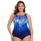 Plus Size Great Lengths D-cup High-neck One-piece Swimsuit, Women's, Size: 20, Ovrfl Oth