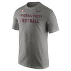 Men's Nike Virginia Tech Hokies Football Facility Tee, Size: Medium, Dark Grey