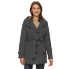 Women's Gallery Hooded Textured Fleece Jacket, Size: Large, Grey