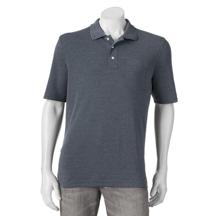 Men's Croft & Barrow&reg; Signature Pocket Polo, Size: Large, Blue (navy)