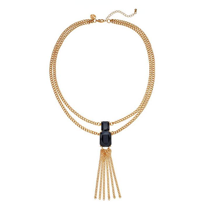 Gs By Gemma Simone Molten Metals Collection Fringe Multistrand Necklace, Girl's, Size: 22, Black