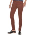 Women's Sonoma Goods For Life&trade; Supersoft Sateen Skinny Pants, Size: 16 Short, Dark Brown