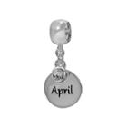 Individuality Beads Sterling Silver And Crystal Birthstone Charm, Women's, White