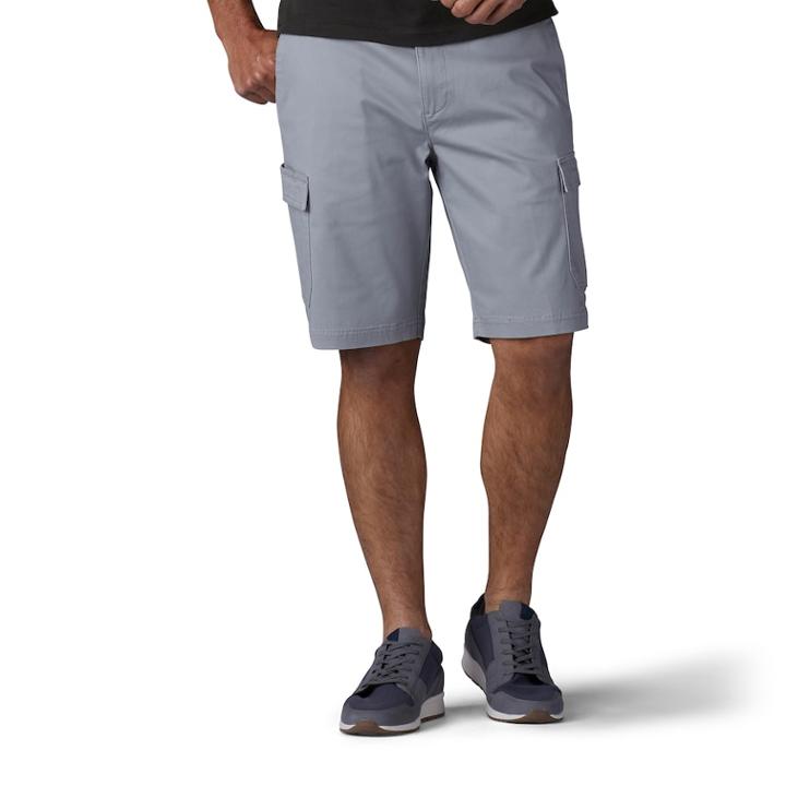 Men's Lee Straight-fit Extreme Comfort Cargo Shorts, Size: 42, Light Grey