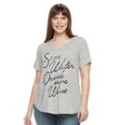 Plus Size Apt. 9&reg; V-neck Graphic Tee, Women's, Size: 4xl, White