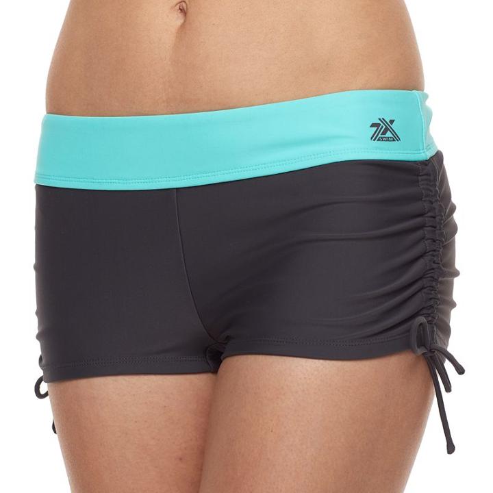 Women's Zeroxposur Cinched Boyshort Swim Bottoms, Size: 14, Green Oth