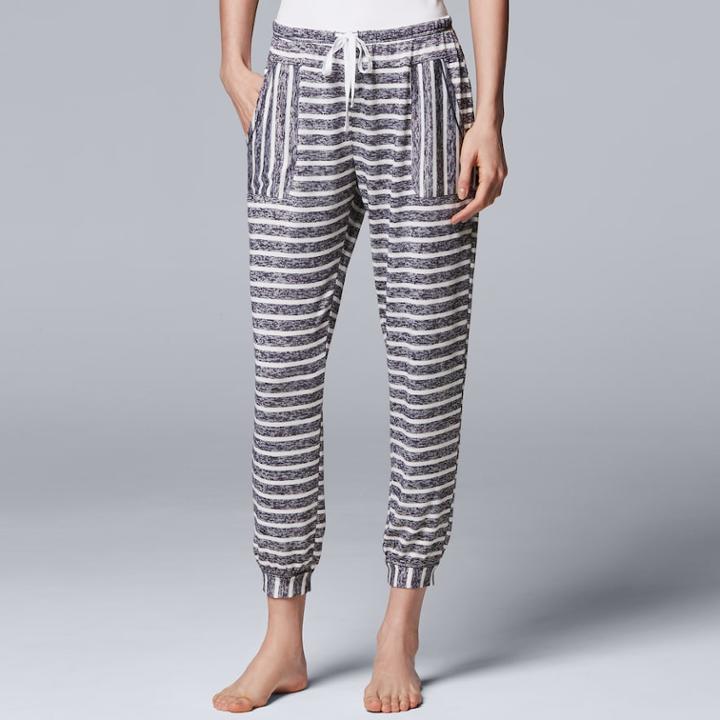 Women's Simply Vera Vera Wang Waking Hours Cropped Pant, Size: Xl, Blue