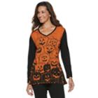 Women's Halloween High-low Tee, Size: Large, Black