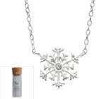 Crystal Sterling Silver Snowflake Necklace, Women's, Grey