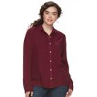 Juniors' Plus Size So&reg; High-low Hem Shirt, Teens, Size: 2xl, Dark Pink