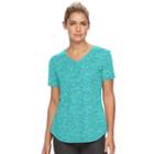 Women's Tek Gear&reg; Easy Burnout V-neck Yoga Tee, Size: Large, Turquoise/blue (turq/aqua)