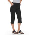 Petite Croft & Barrow&reg; Embellished Pull-on Capris, Women's, Size: 6 Petite, Black