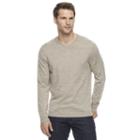Men's Apt. 9&reg; Modern-fit 12gg Merino V-neck Sweater, Size: Xxl, Med Beige
