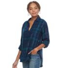 Women's Sonoma Goods For Life&trade; Print Popover Shirt, Size: Small, Blue