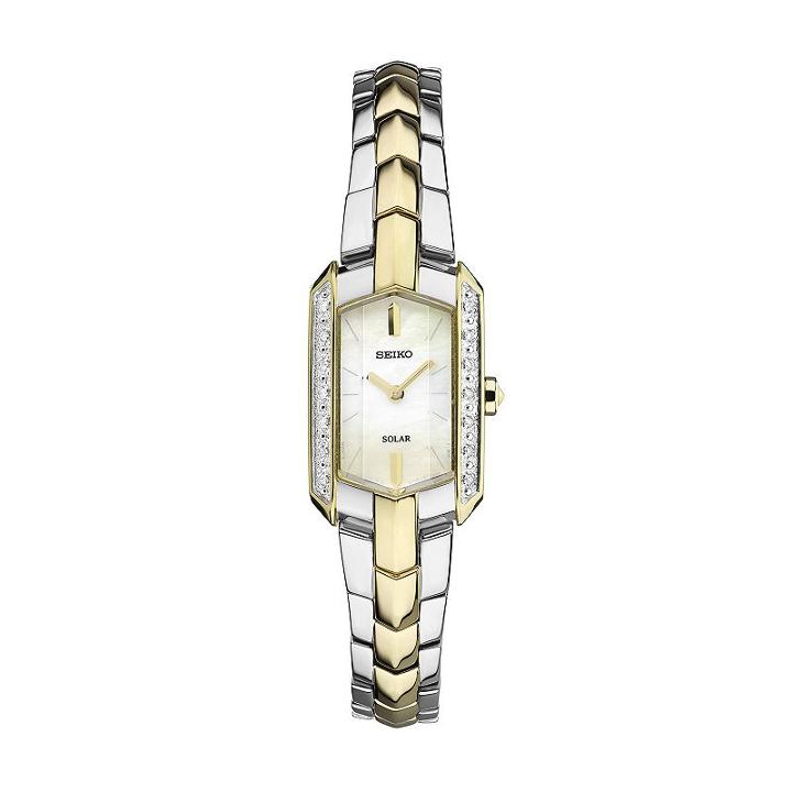 Seiko Women's Tressia Diamond Two Tone Stainless Steel Solar Watch - Sup358, Multicolor