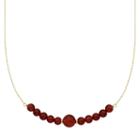 14k Gold Carnelian Beaded Necklace, Women's, Size: 18, Red