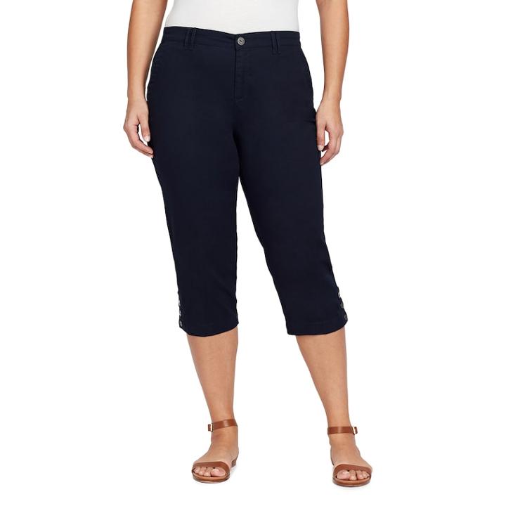 Plus Size Gloria Vanderbilt Slim Fit Capris, Women's, Size: 18 W, Blue