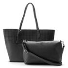 Olivia Miller Irena Perforated Tote With Crossbody Bag, Women's, Black