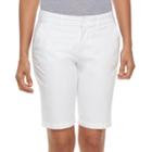 Women's Croft & Barrow&reg; Twill Bermuda Shorts, Size: 16 Avg/reg, White