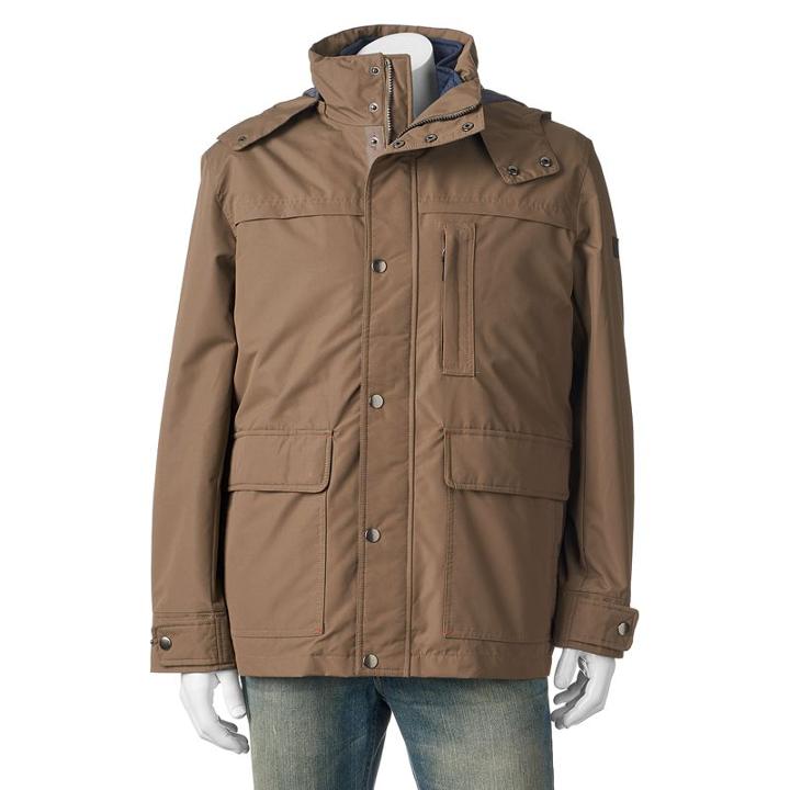 Men's Towne 3-in-1 Hooded Parka, Size: Large, Med Beige