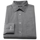 Men's Croft & Barrow&reg; Classic-fit Striped Broadcloth Spread-collar Dress Shirt, Size: 17.5-34/35, Black