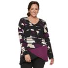Plus Size Dana Buchman Asymmetrical Hem Knit Tunic, Women's, Size: 1xl, Purple