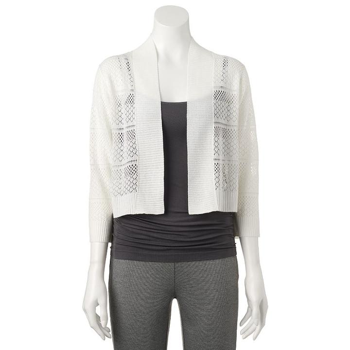 Women's Ronni Nicole Crochet Shrug, Size: Large, Lt Beige