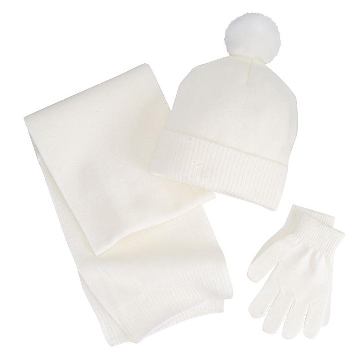 Girls 4-16 Berkshire 3-pc. Solid Scarf, Hat & Gloves Set, Girl's, Natural