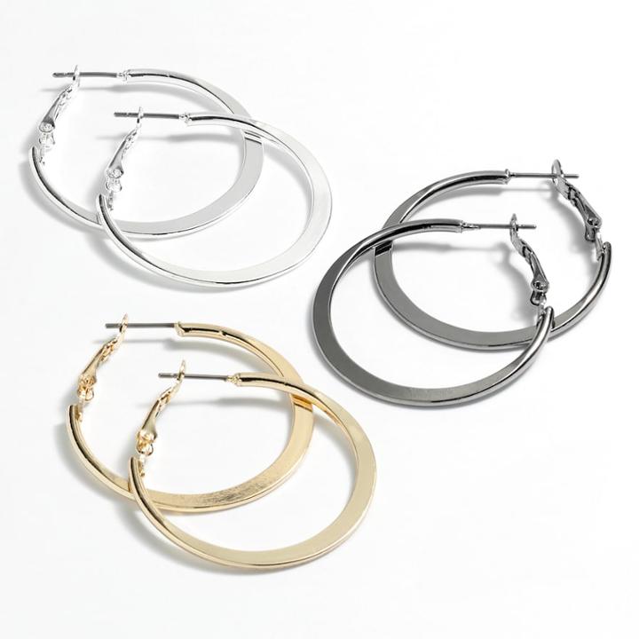 Mudd&reg; Flat Tube Hoop Earring Set, Women's, Multicolor