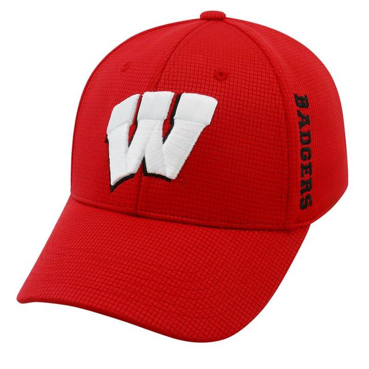 Adult Wisconsin Badgers Booster Plus Memory-fit Cap, Men's, Med Red