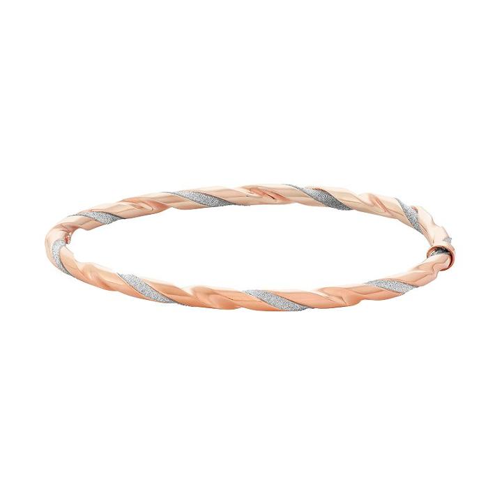 14k Gold Over Silver Twist Bangle Bracelet, Women's, Pink