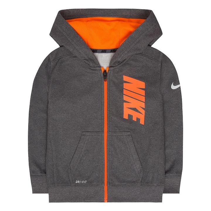 Boys 4-7 Nike Therma-fit Fleece Logo Graphic Hoodie, Boy's, Size: 7, Dark Grey