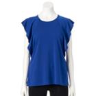 Women's Elle&trade; Ruffle Tee, Size: Small, Blue