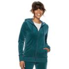 Petite Tek Gear&reg; Velour Jacket, Women's, Size: L Petite, Dark Blue