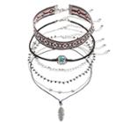 Mudd&reg; Beaded, Leaf & Tribal Choker Necklace Set, Women's, Multicolor