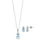 Sterling Silver Sky Blue Topaz & Cubic Zirconia Jewelry Set, Women's