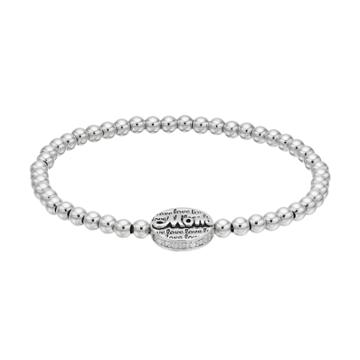 Charmed By Diamonds Sterling Silver 1/10 Carat T.w. Diamond Mom Stretch Bracelet, Women's, White